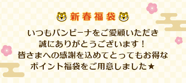 新春福袋　いつもバンビーナをご愛顧いただき誠にありがとうございます！皆さまへの感謝を込めてとってもお得なポイント福袋をご用意しました