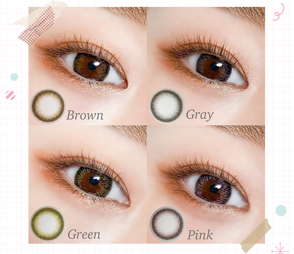 Brown　Gray　Green　Pink